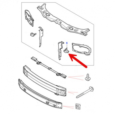 USED REINFORCEMENT PANEL, LEFT DRIVERS SIDE VALANCE C2S23673